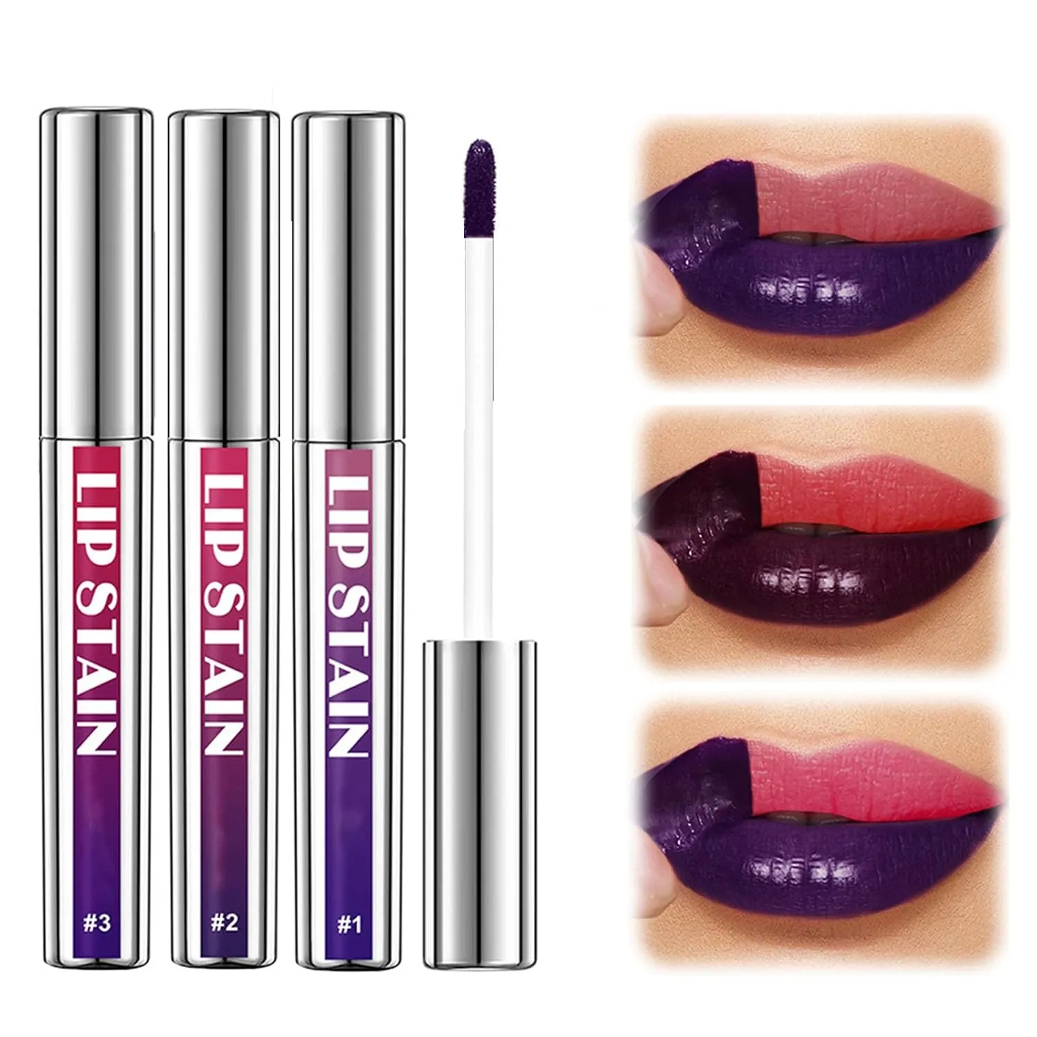 3 Pcs Lip Stain Peel Off Set, 2025 New Lip Tint Stain Peel Off, Waterproof Smudge-Proof Tattoo Peel Off Lip Liner Stain, Long-Lasting Matte Peel-Off Lip Liner for Women