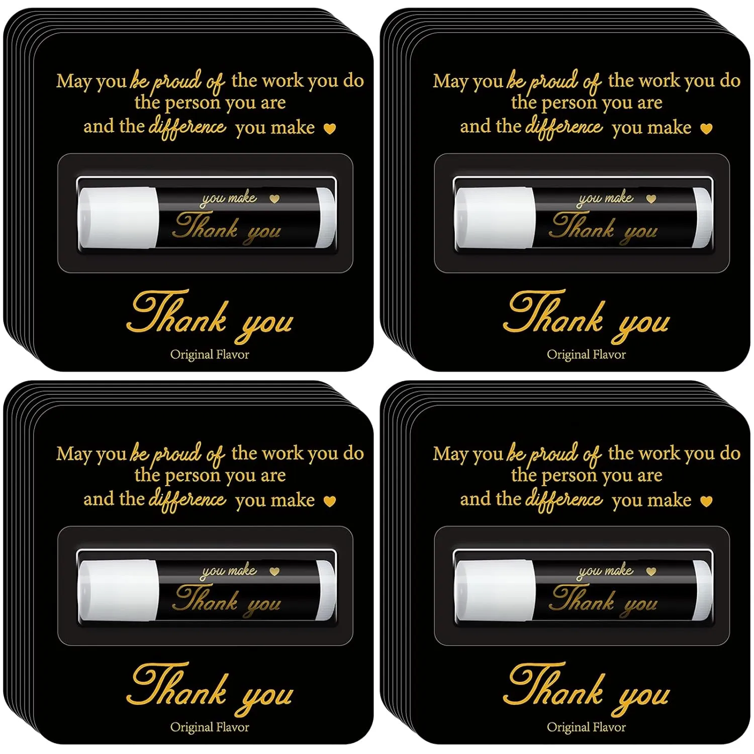 30 Pack Employee Teacher Appreciation Gift Lip Balms Bulk Staff Team Thank You Gift Volunteer Pastor Appreciation and Back to School Party Favor for Women Men Coworker Club You're the Balm(Black Gold)