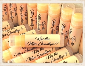 30 KISS THE MISS GOODBYE Mimosa Flavored Sweetened Lip Balms for Bridal Showers and Bachelorette Parties