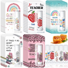 30 Pack Back to School Teacher Appreciation Gifts Bulk Lip Balms Teacher Employee Coworkers Team Thank You Gift Back to School Honey Flavor Balm Inspirational Motivational Summer Party Favors