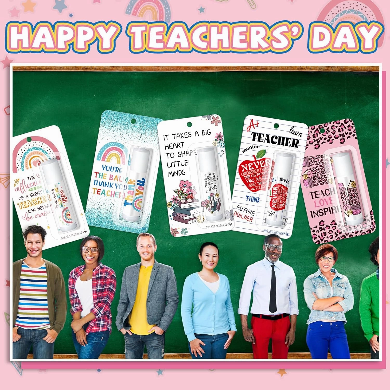 30 Pack Back to School Teacher Appreciation Gifts Bulk Lip Balms Teacher Employee Coworkers Team Thank You Gift Back to School Honey Flavor Balm Inspirational Motivational Summer Party Favors