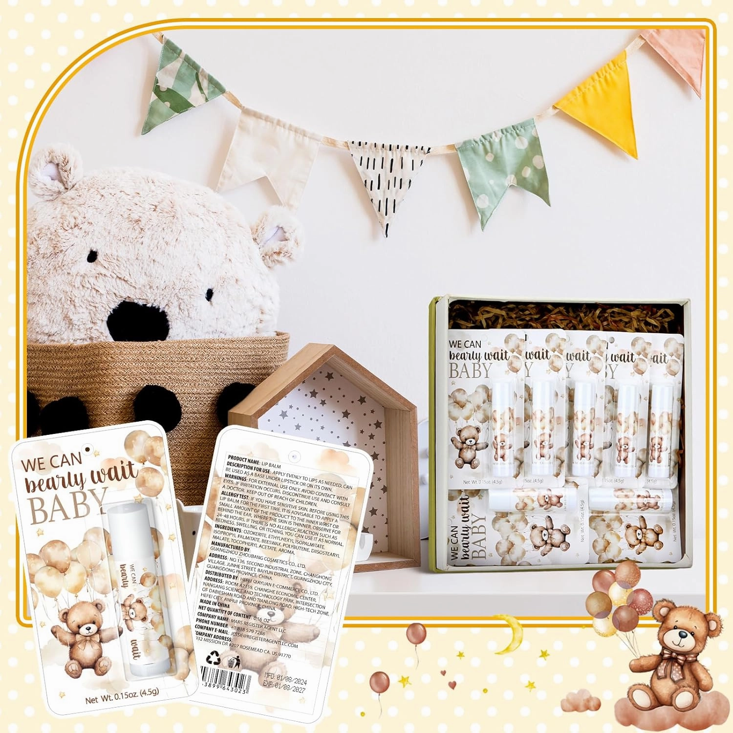 30 Pack We Can Bearly Wait Baby Shower Games Prizes Party Gifts Bulk Lip Balms Favors for Winners Adults Guests Gender Reveal Favors Decorations Baby Shower Souvenirs Gift Bags Stuffers
