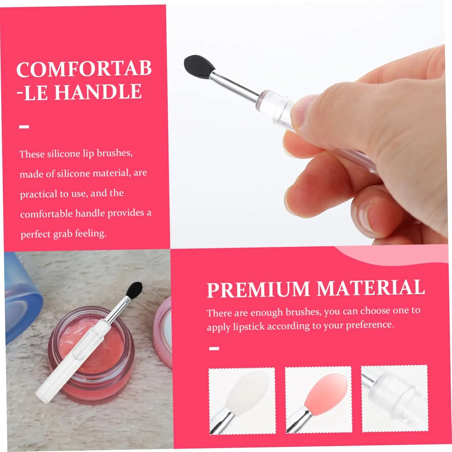 30pcs Silicone Lip Applicator Brush Makeup Brushes for Lipstick Gloss Eyeshadow Precision Cosmetic Tools for Women Easy Application Reduced Waste