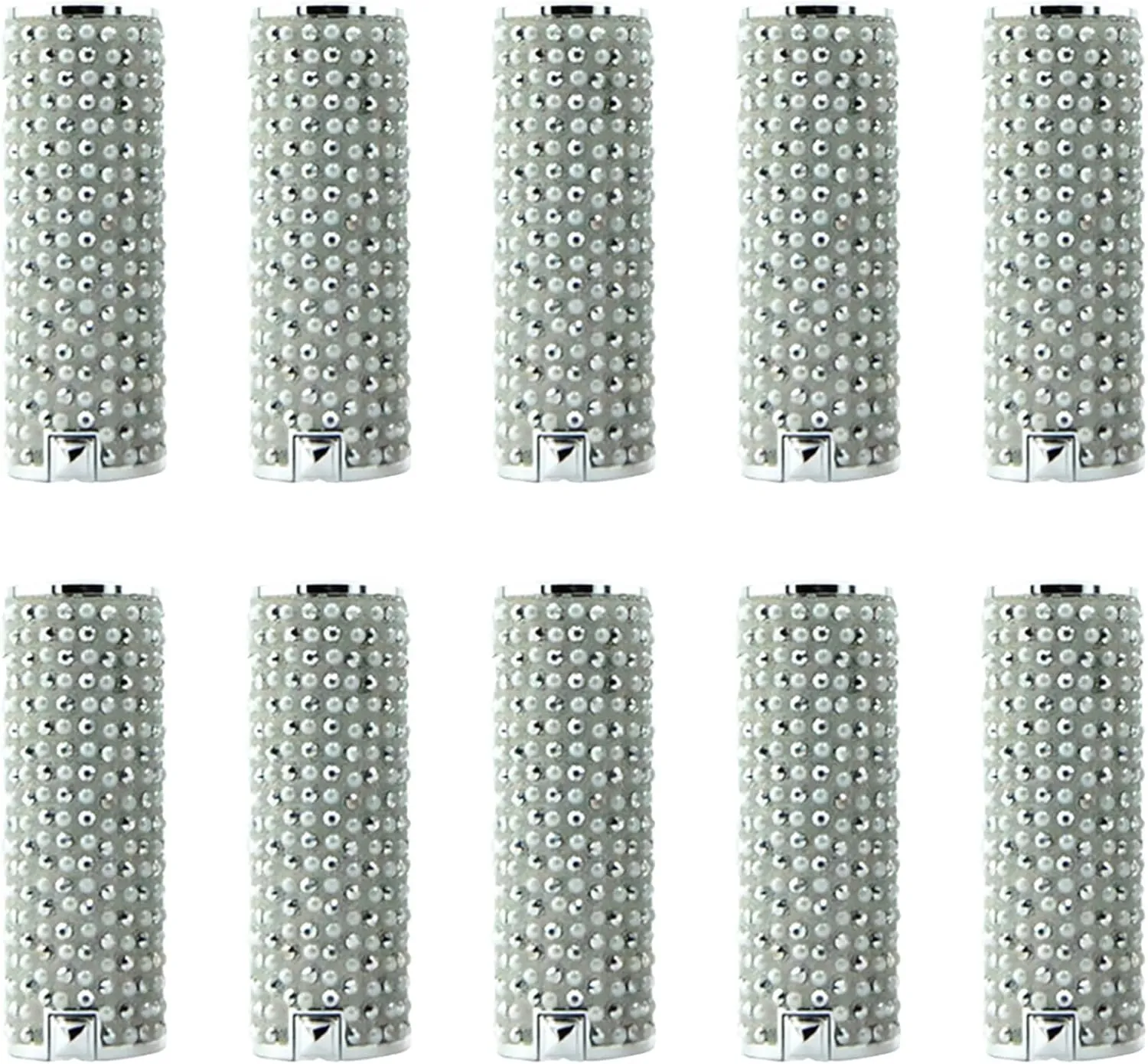 3.5g Empty Lipstick Tube with Pearl Plastic Refillable DIY Lip Balm Deodorant Case Holder Lip Balm Container with PP Plastic Inner for Women Girl DIY Makeup Lipstick Cosmetics Silver Pack of 10