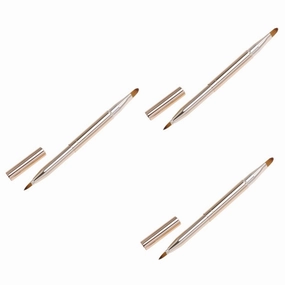3 Pcs Essential Lip Makeup Tool Kit Retractable Lip Brush Applicators Lipstick Gloss Tool Set