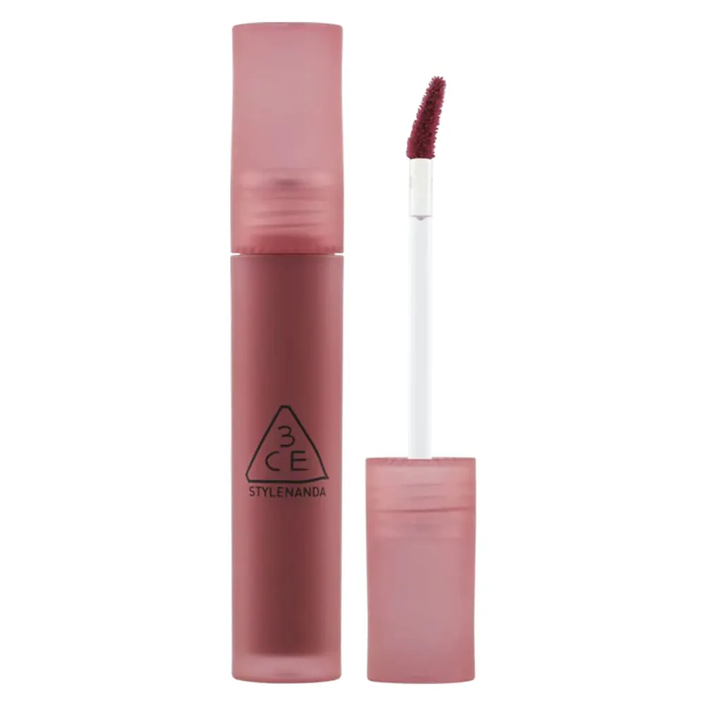 3CE BLUR WATER TINT(4.6g) soft lip with less smear with a blurry finish (#DOUBLE WIND) with sun cream(1ml*3ea)