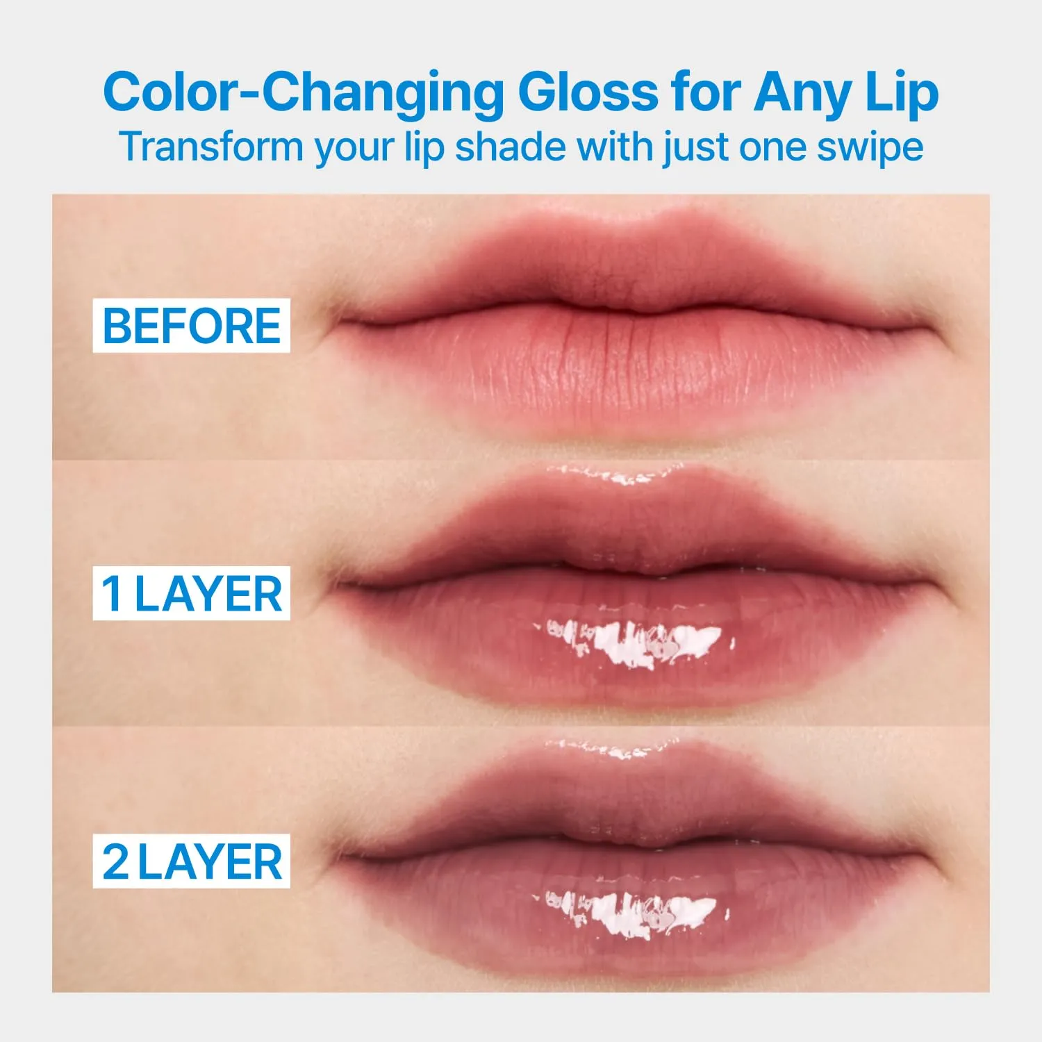 3D Changing Gloss | 00 Clear | Lip Gloss for changing color, Layering Gloss, Long-lasting & Plumping, Glossy | 5.3g