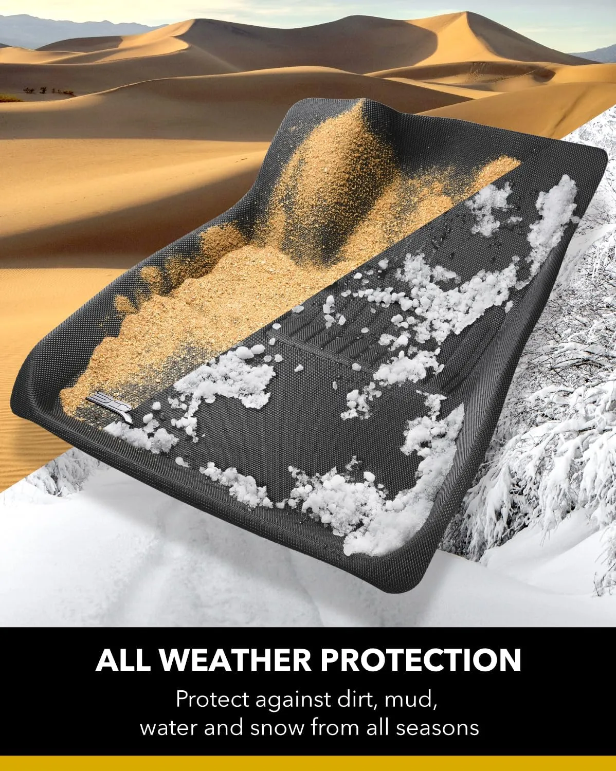 3D MAXpider All-Weather Floor Mats for Chevrolet Equinox/GMC Terrain 2010-2017 Custom Fit Car Floor Liners, Kagu Series (1st Row, Black)