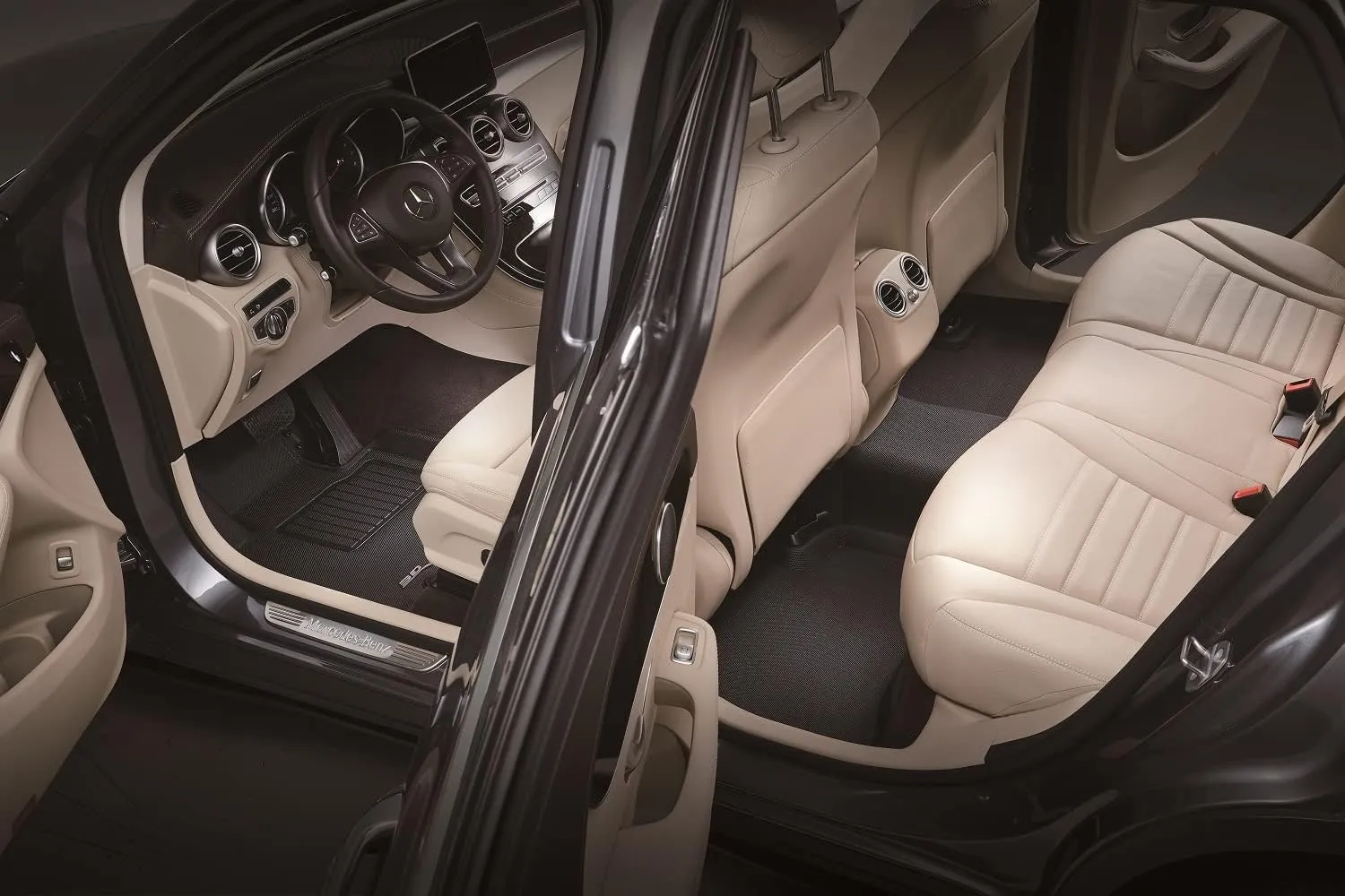 3D MAXpider Complete Set Black Custom Fit All-Weather Floor Mats for 2009-2014 Acura TL FWD Models - Kagu Rubber Series