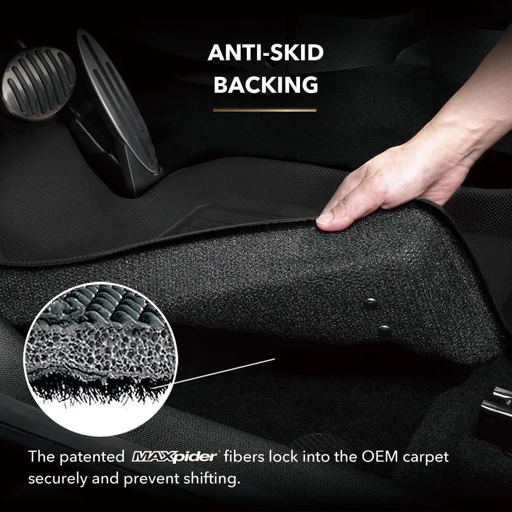 3D MAXpider Complete Set Black Custom Fit All-Weather Floor Mats for 2009-2014 Acura TL FWD Models - Kagu Rubber Series