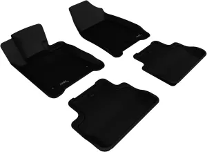 3D MAXpider Complete Set Black Custom Fit All-Weather Floor Mats for 2009-2014 Acura TL FWD Models - Kagu Rubber Series