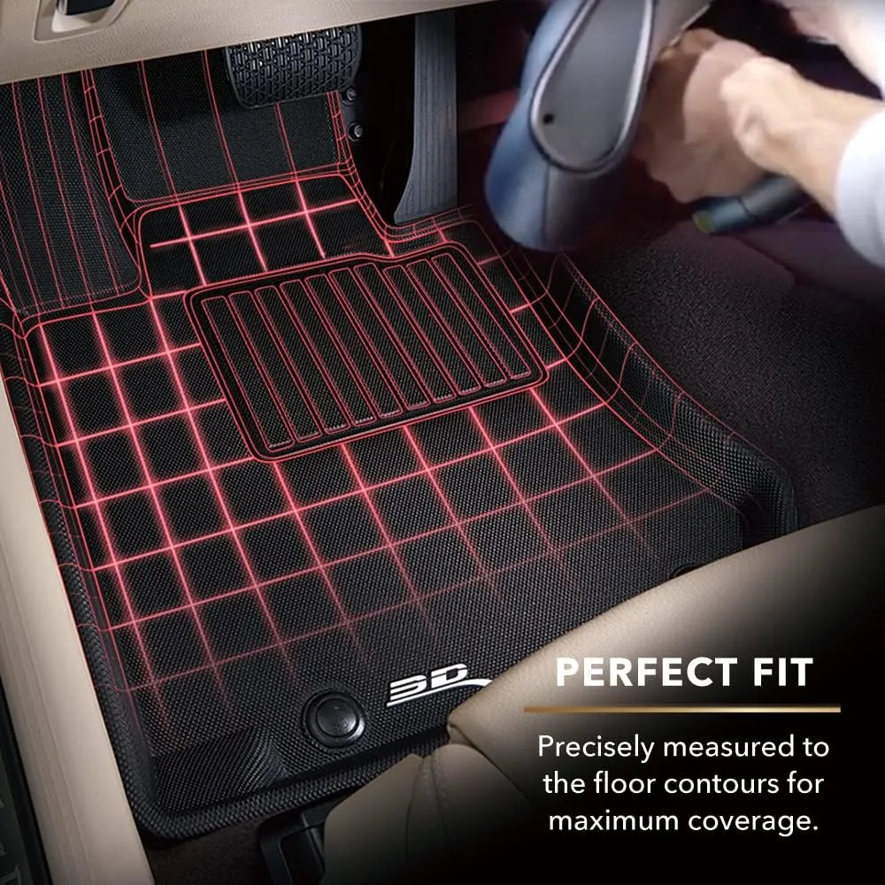 3D MAXpider Complete Set Black Custom Fit All-Weather Floor Mats for 2009-2014 Acura TL FWD Models - Kagu Rubber Series