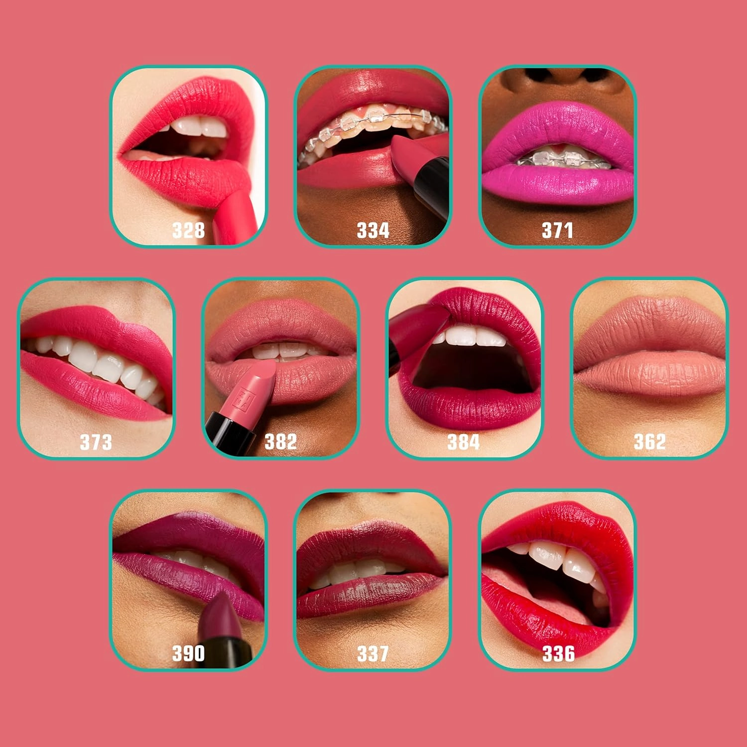 3INA The Lipstick 334 - Outstanding Shade Selection - Matte And Shiny Finishes - Highly Pigmented And Comfortable - Vegan And Cruelty Free Formula - Moisturizes The Lips - Watermelon - 0.16 Oz
