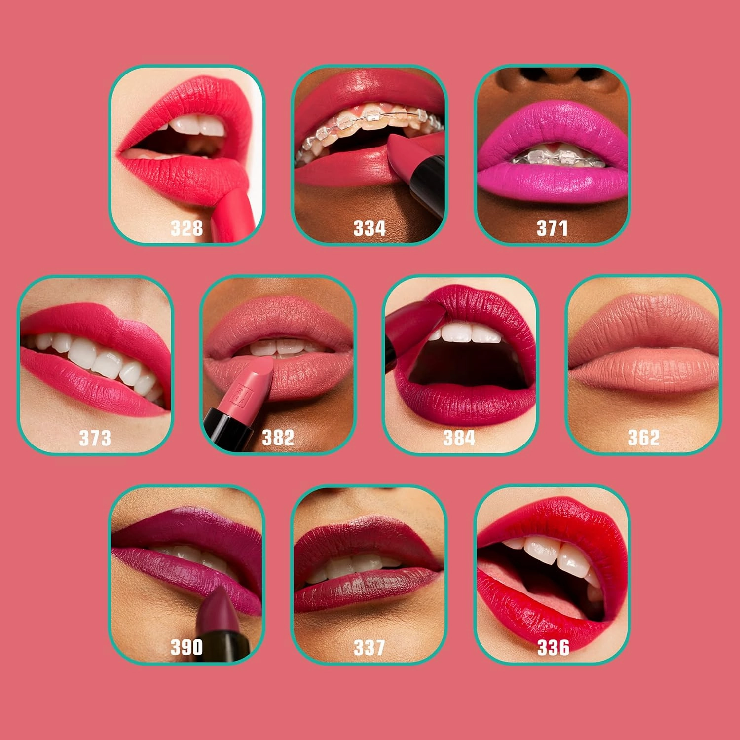 3INA The Lipstick 336 - Outstanding Shade Selection - Matte And Shiny Finishes - Highly Pigmented And Comfortable - Vegan And Cruelty Free Formula - Moisturizes The Lips - The Darkest Pink - 0.16 Oz