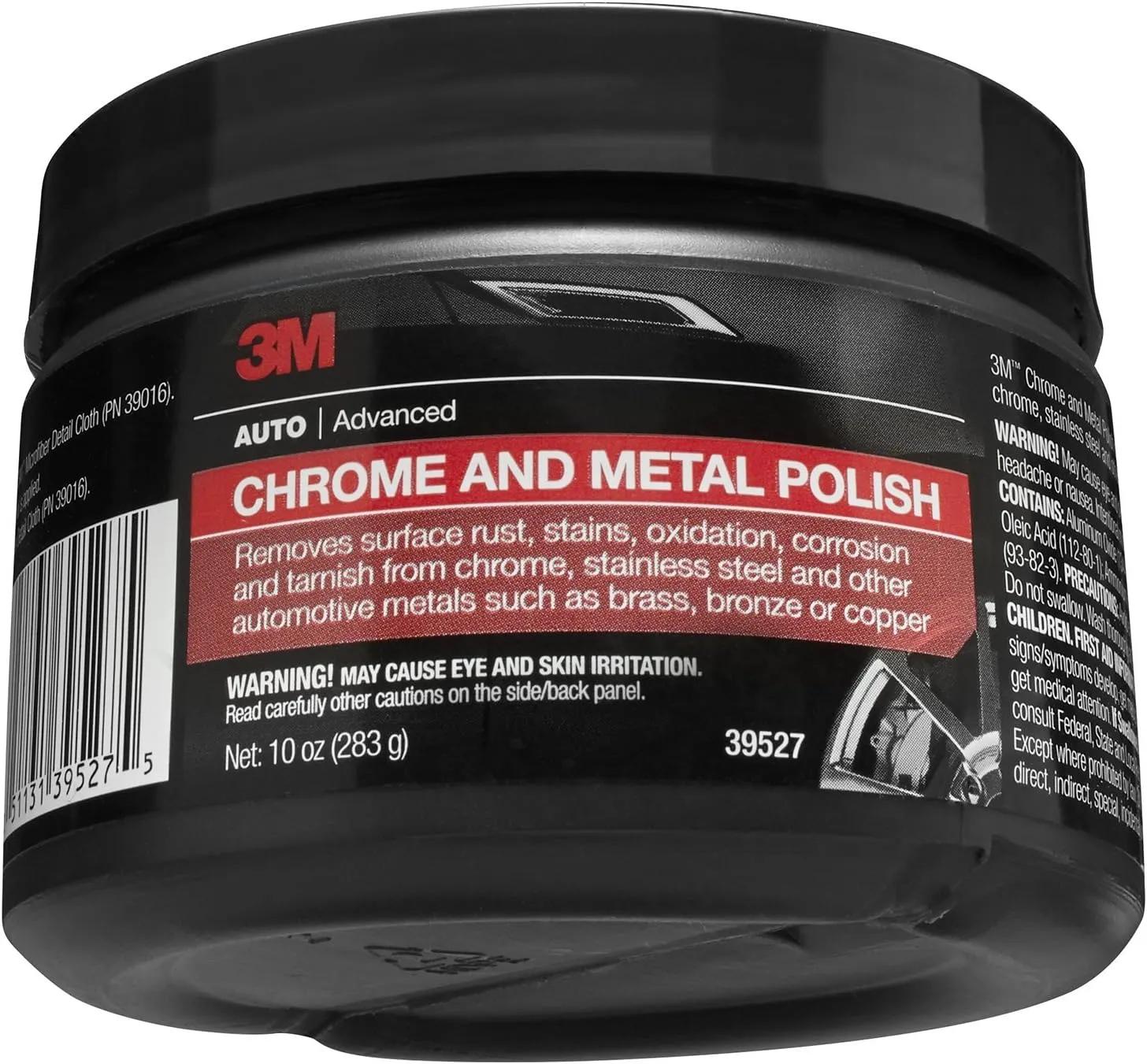 3M Chrome and Metal Polish, 39527, 10 oz, Used on Wheels, Trim and Bumpers, for Automotive