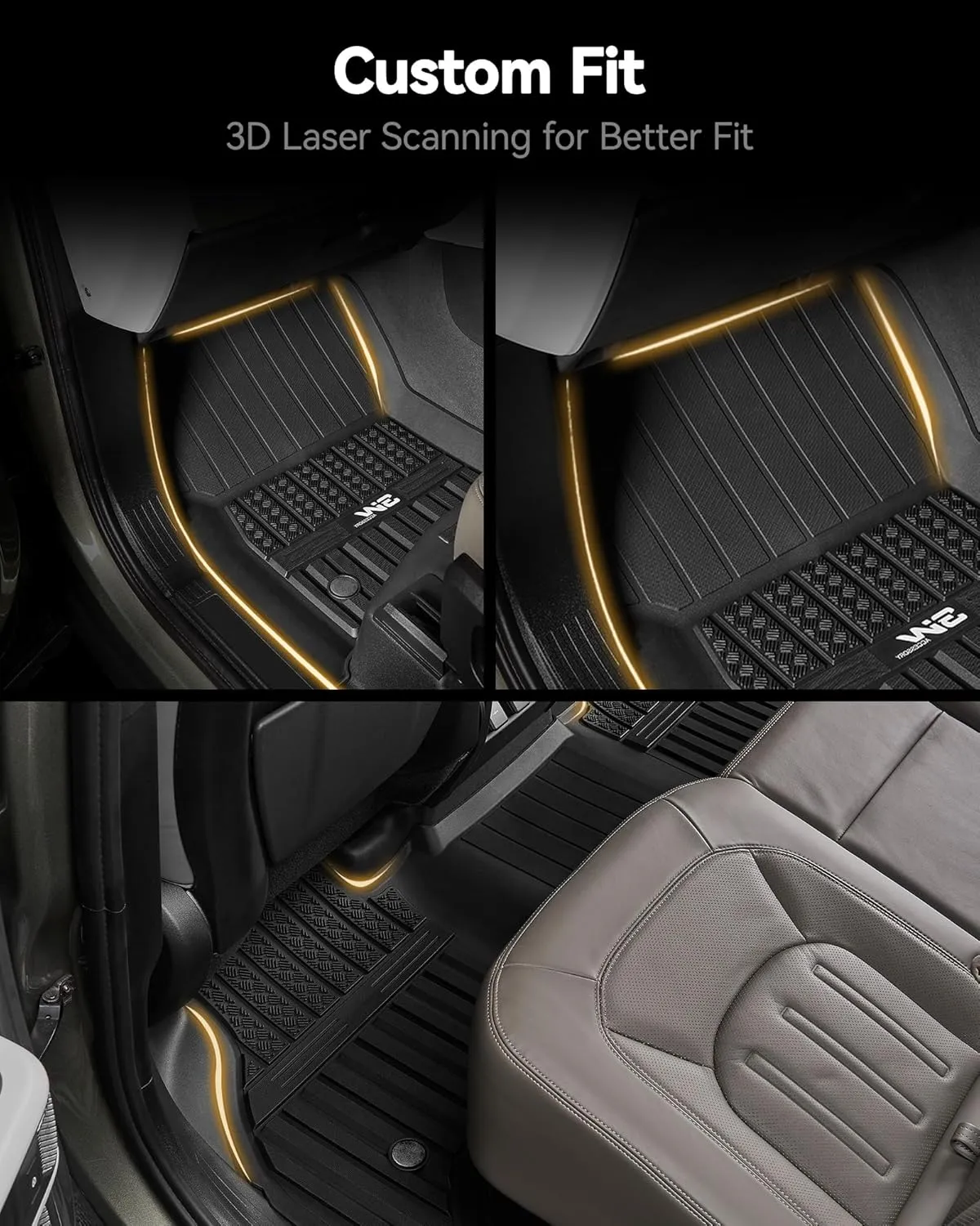 3W Floor Mats Fit Range Rover Sport 2023-2025 (Not for Range/Land Rover Discovery Sport) TPE All Weather Custom Fit for Land Rover Sport 1st and 2nd Row Full Set Car Liners Black