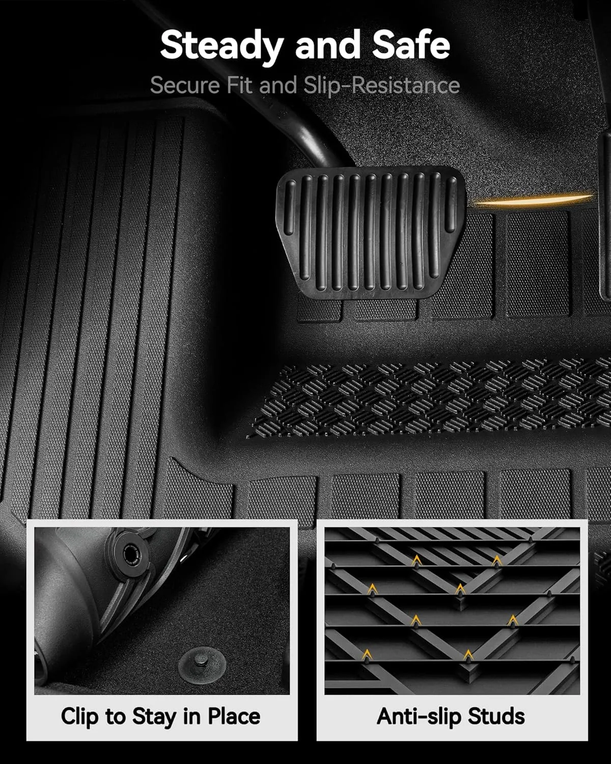 3W Floor Mats Fit Range Rover Sport 2023-2025 (Not for Range/Land Rover Discovery Sport) TPE All Weather Custom Fit for Land Rover Sport 1st and 2nd Row Full Set Car Liners Black