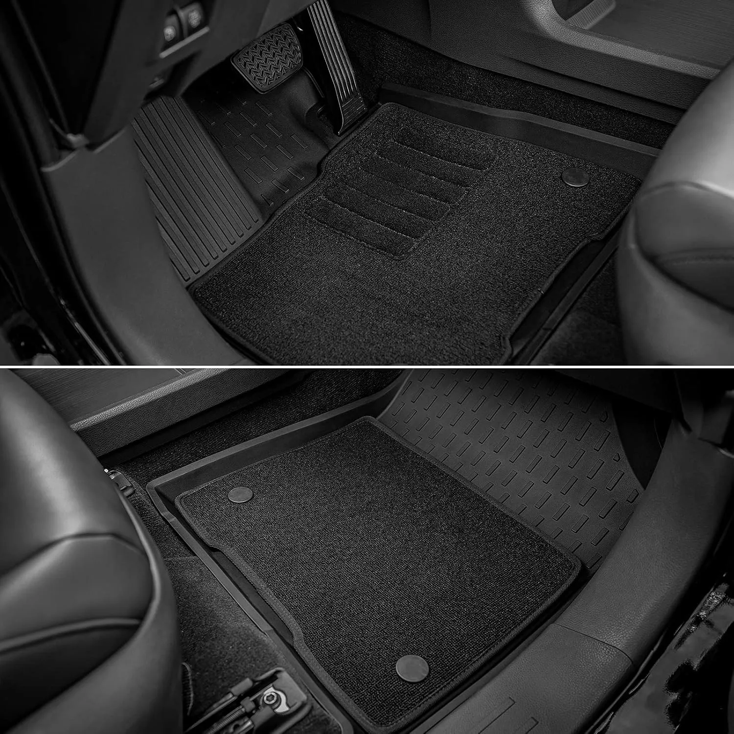 3W Floor Mats with Front Carpet Compatible for Toyota Sienna 2021-2023 7 Seat, TPE All Weather Custom Fit Floor Liner for Toyota Sienna 1st, 2nd and 3rd Row, Black (Only for 7 Seater)