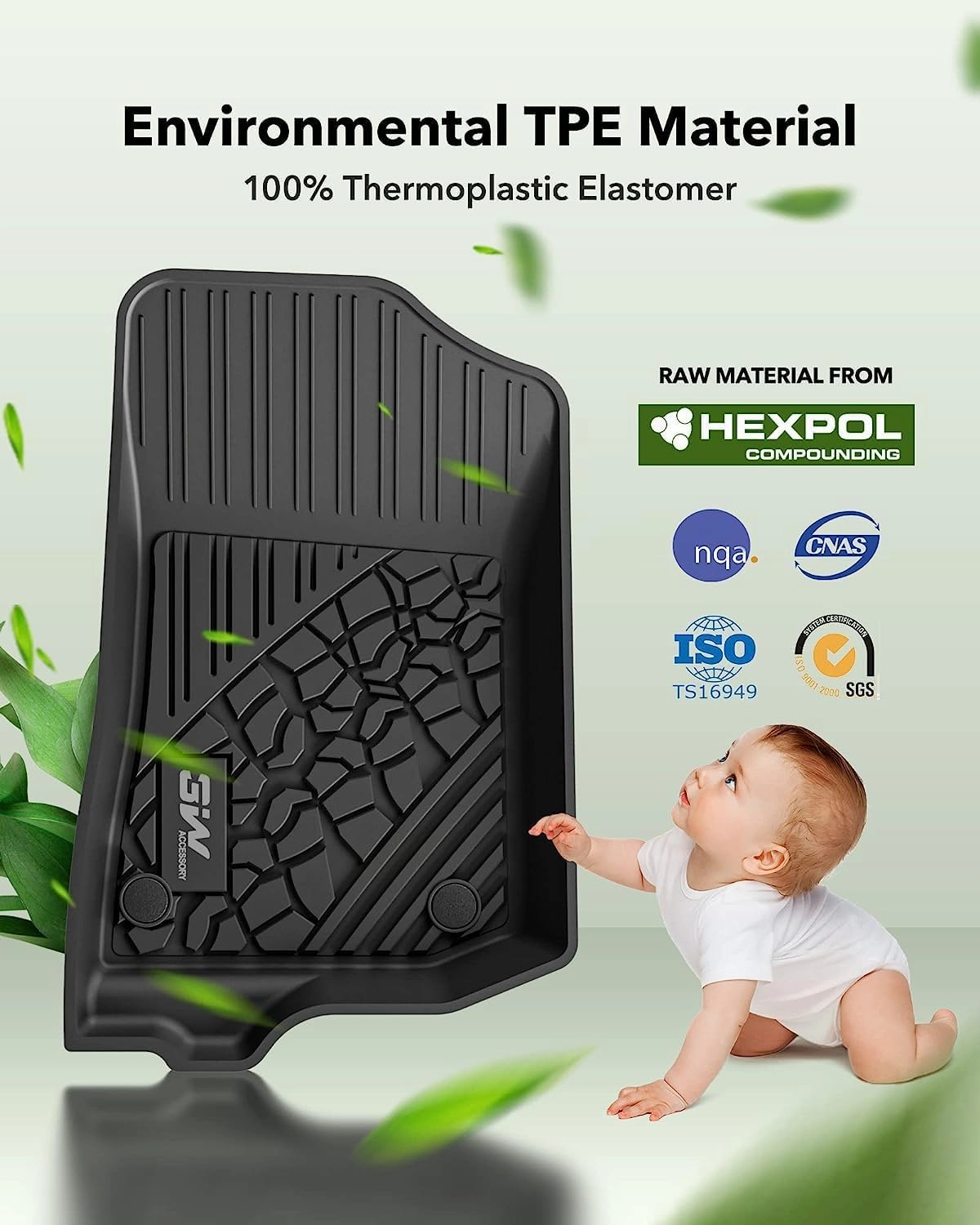 3W Floor Mats&Cargo Liner Compatible for Jeep Wrangler JL 2018-2024 Unlimited 4-Door with Subwoofer (Non JK or 4XE) All-Weather TPE Floor Liner for 1st, 2nd Row and Trunk Full Set Car Mats,Black