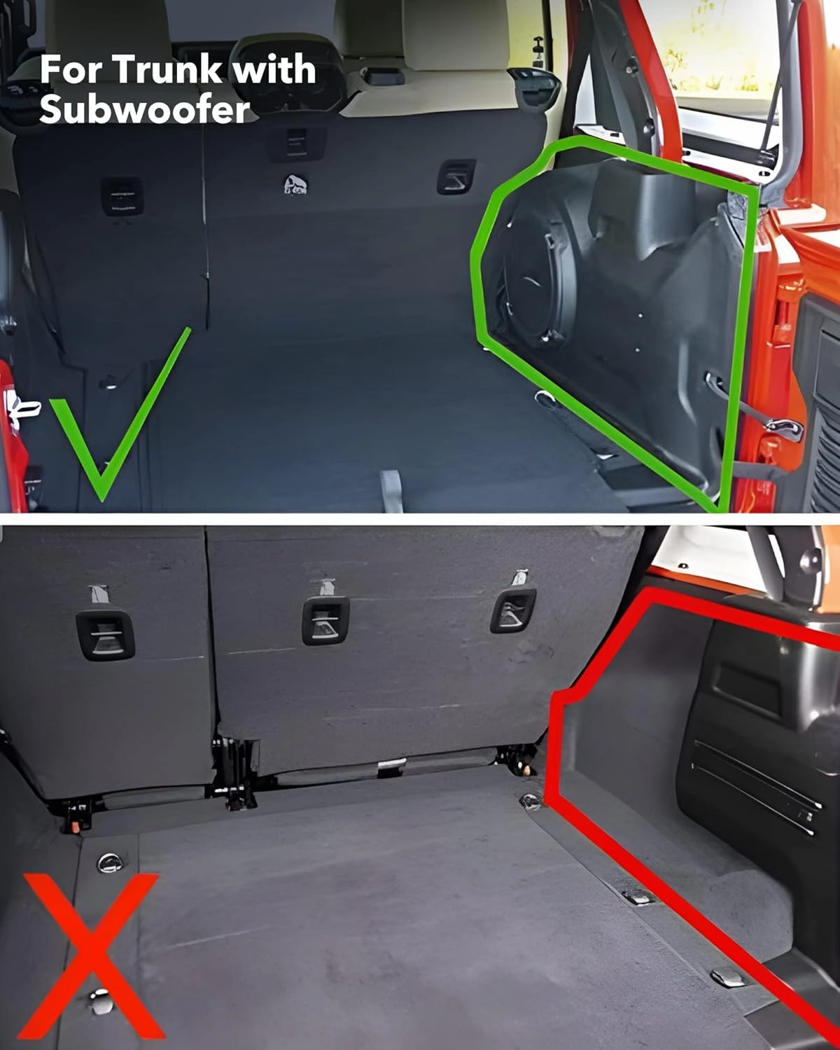 3W Floor Mats&Cargo Liner Compatible for Jeep Wrangler JL 2018-2024 Unlimited 4-Door with Subwoofer (Non JK or 4XE) All-Weather TPE Floor Liner for 1st, 2nd Row and Trunk Full Set Car Mats,Black