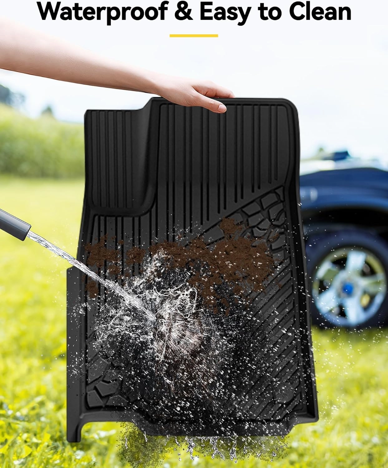 3W Floor Mats & Cargo Liner Fit for Jeep Grand Cherokee (Include 4xe Not L or WK) 2025 2024-2022,TPE All Weather Custom Fit Floor Liners for 1st 2nd Rows and Trunk Full Set Car Mats, Black