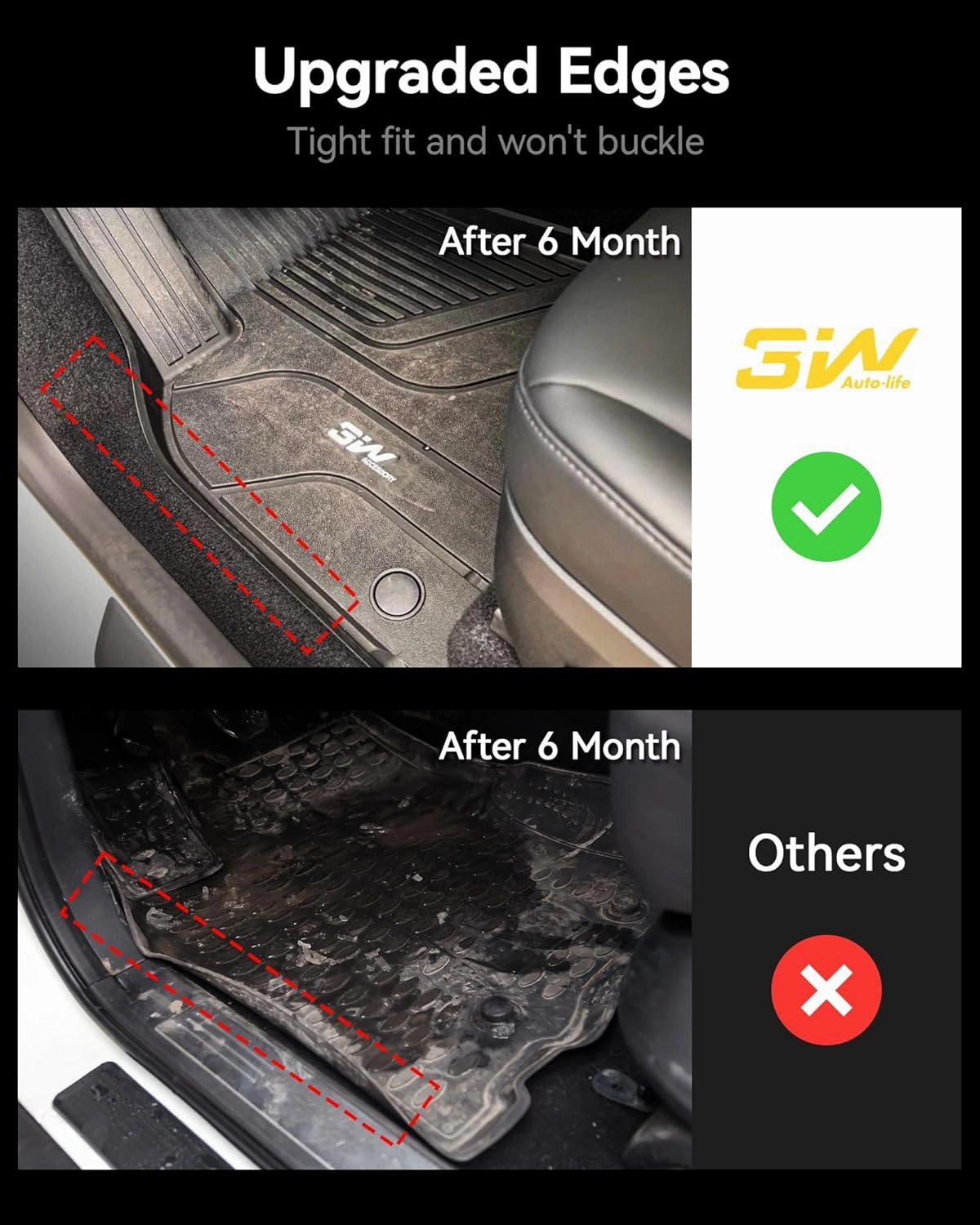 3W Floor Mats & Cargo Liner Fit for Jeep Grand Cherokee (Include 4xe Not L or WK) 2025 2024-2022,TPE All Weather Custom Fit Floor Liners for 1st 2nd Rows and Trunk Full Set Car Mats, Black