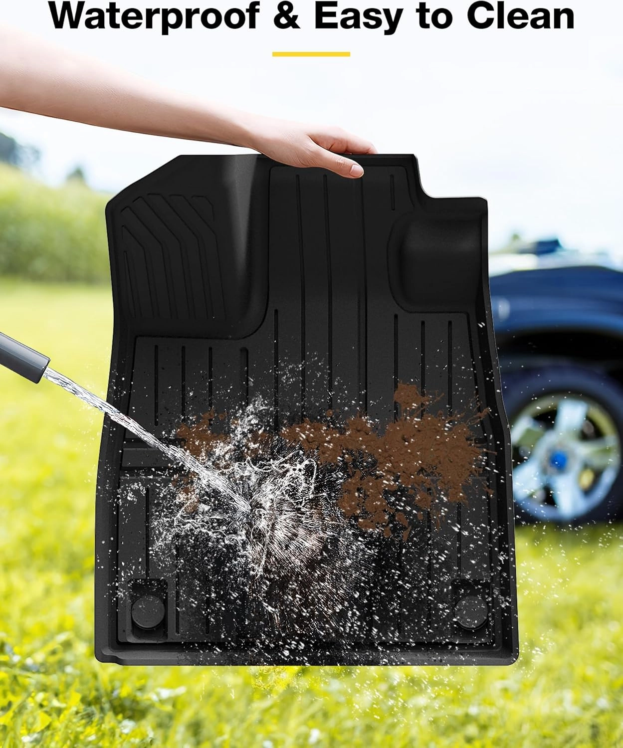 3W Floor Mats and Cargo Liner Fit for Honda Pilot 2023 2024 2025, Custom Fit All Weather Honda Pilot Accessories Odorless Anti-Slip TPE Full Set Mats Black