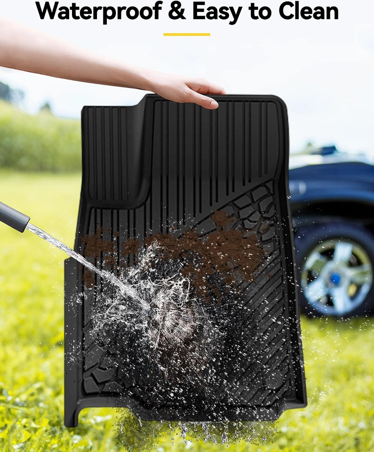 3W Floor Mats Fit for 2022-2025 Jeep Grand Cherokee (Non L or WK) TPE All Weather Custom Fit Floor Liner 1st and 2nd Row Full Set Car Mats, Black