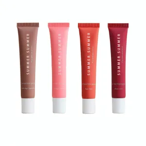 4 Pack Summer Lip Balm Conditioning On Friday Lip Butter Lip Gloss 0.5oz (Pink Sugar Cherry Poppy Vanilla Beige)