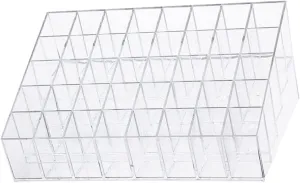 40 Grid Lipstick Stand Clear Lip Gloss Acrylic Trays for Display L Brackets for Shelves Acrylic Display Risers Slots Lipstick Organizer Lip Gloss Clear Containers Plastic