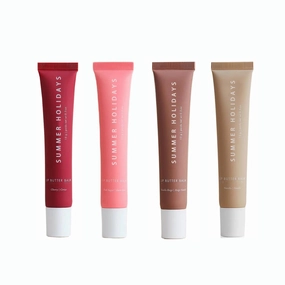 4 PACK Summer Summer Lip Butter Balm Summer Days&Fri-days Conditioning Lip And Lip Balm Pink Sugar Cherry Vanilla Vanilla Beige