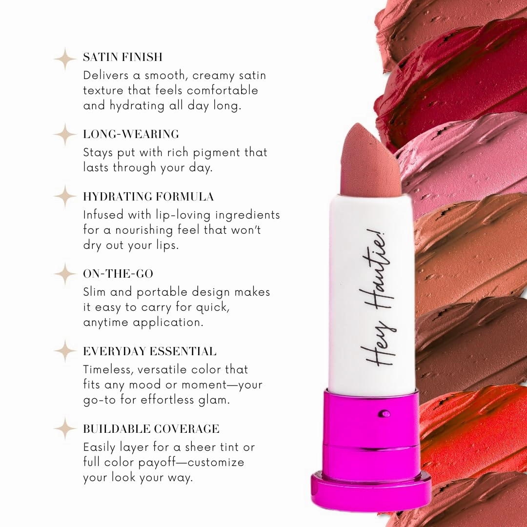 4Ever Haute Lipstick – Dark Mauve Lipstick Long Lasting, Bold Satin Finish, Vegan, Cruelty-Free - Clean & Natural, Travel-Friendly Lip Color (Sooo Late!)