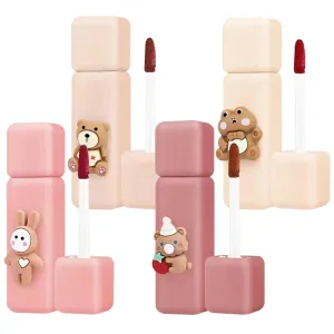 4Pcs Lip Gloss Set, Matte Velvet Lip Tint, 4 Colors Velvet Fog Muddy Texture Stain Long-Lasting, Non-Stick Cup Waterproof Lipstick for Lips and Cheeks