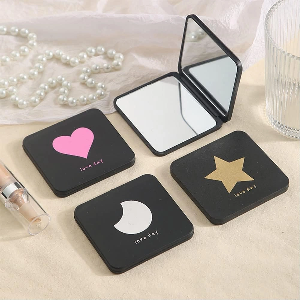 4pcs Portable Small Mirror Mini Travel Makeup Mirror Small Portable Pocket Mirror Folding Square Mirrors for Women Girls