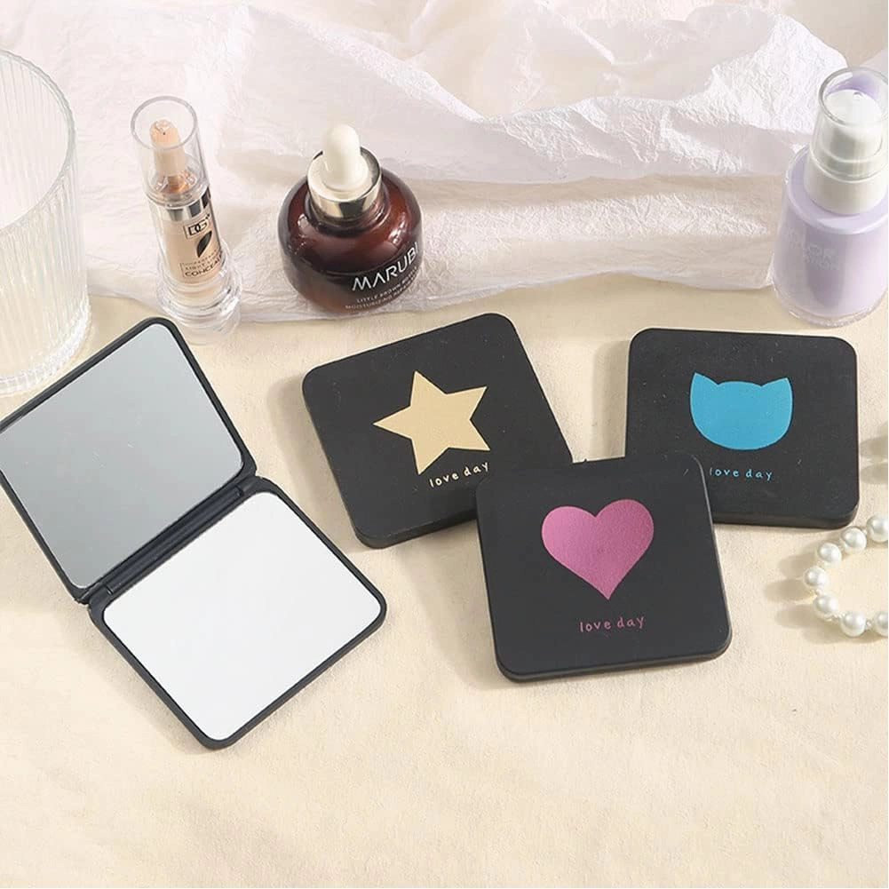 4pcs Portable Small Mirror Mini Travel Makeup Mirror Small Portable Pocket Mirror Folding Square Mirrors for Women Girls