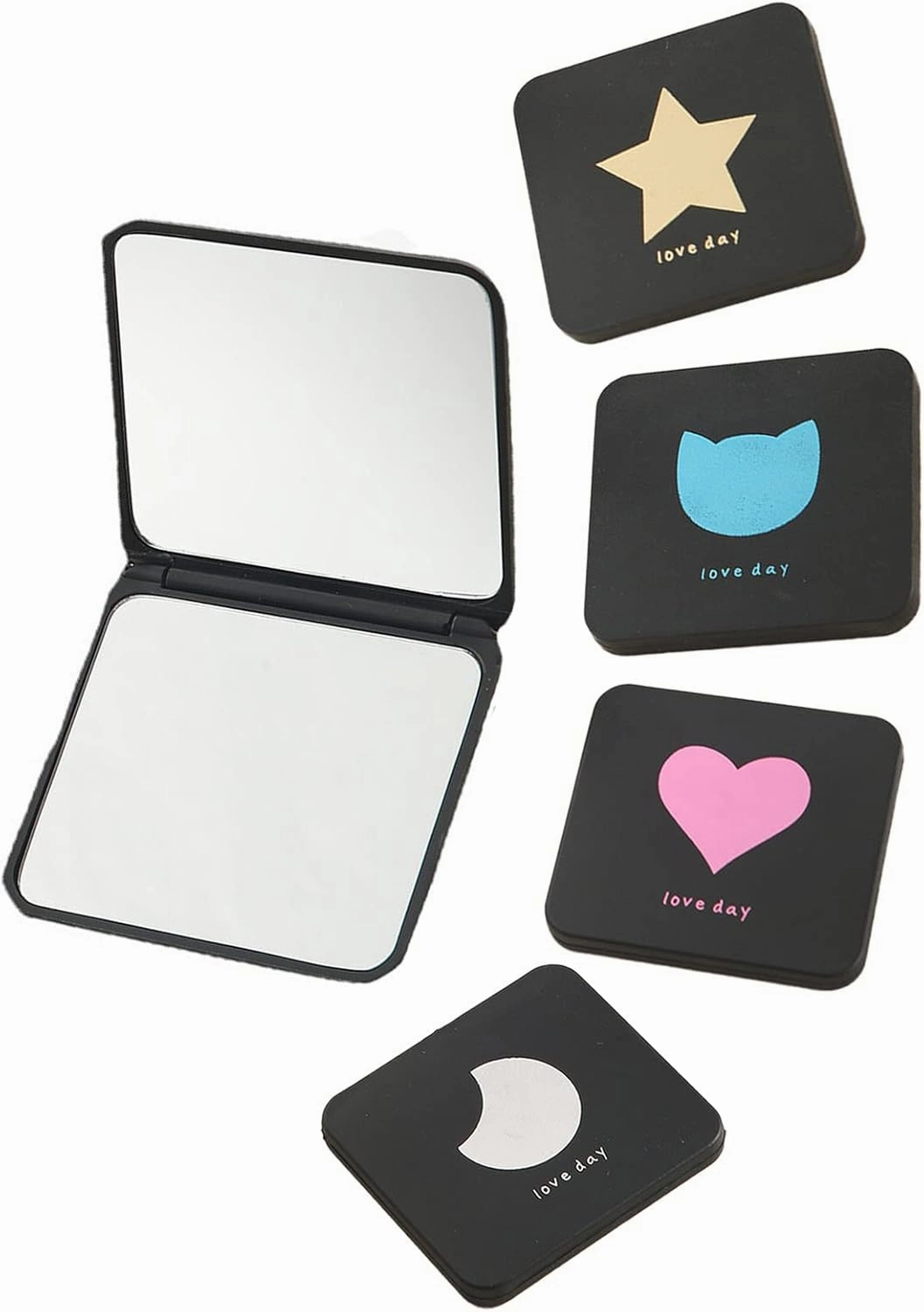 4pcs Portable Small Mirror Mini Travel Makeup Mirror Small Portable Pocket Mirror Folding Square Mirrors for Women Girls