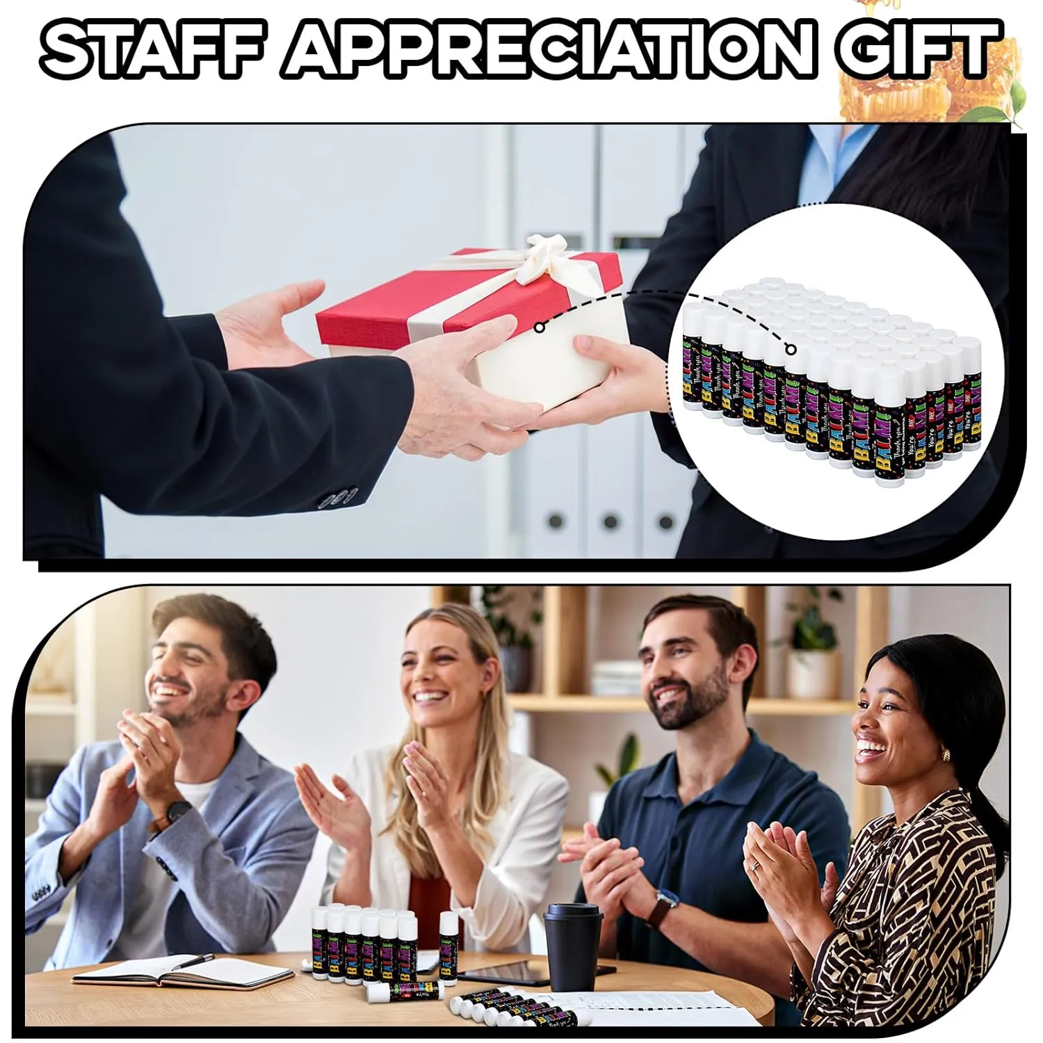 50 Pack Father's Day Gifts Bulk Employee Appreciation Lip Balms Moisturizing Lip Balms Volunteer Staff Team Thank You Gifts Pastor Appreciation for Women Men Coworkers You're the Balm(Balm)