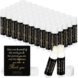 50 Pack Father's Day Gifts Bulk Employee Appreciation Lip Balms Moisturizing Lip Balms Volunteer Staff Team Thank You Gifts Pastor Appreciation for Women Men Coworkers You're the Balm(Be Proud)