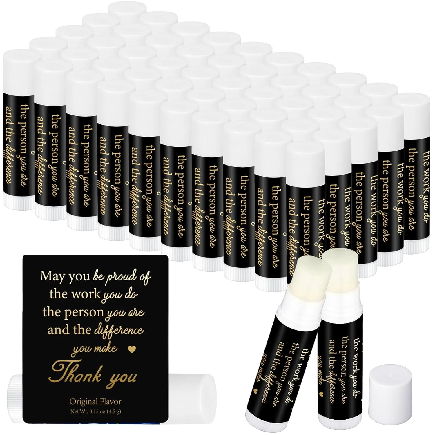 50 Pack Father's Day Gifts Bulk Employee Appreciation Lip Balms Moisturizing Lip Balms Volunteer Staff Team Thank You Gifts Pastor Appreciation for Women Men Coworkers You're the Balm(Be Proud)