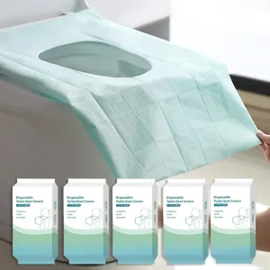 50 Pack Toilet Seat Covers Disposable 16x24 Inch XL Portable Toilet Liners Travel Seat Cover for Outdoors,Hotel, Hospital, Travel, Public Toilet Seat Cover (50pack, GREEN)