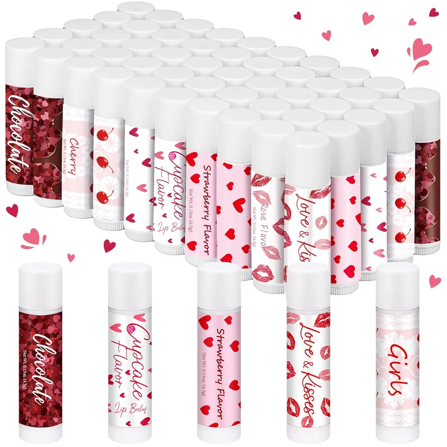 50 Pack Valentine's Galentine's Day Gifts Bulk Lip Balms Valentine's Galentine's Day Party Favors Stuffers You're Like Really Pretty Gifts for Women Her Teachers Staff Coworkers(Pink)
