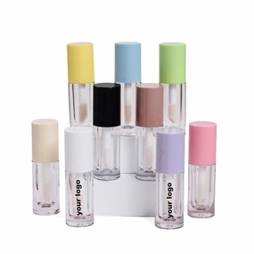 50 pieces of custom logo lip gloss tubes, 6.5ml/0.22oz square large-brush lip gloss tubes, custom logo (brown 50 pieces of custom logos) (yellow, 50 PCS)