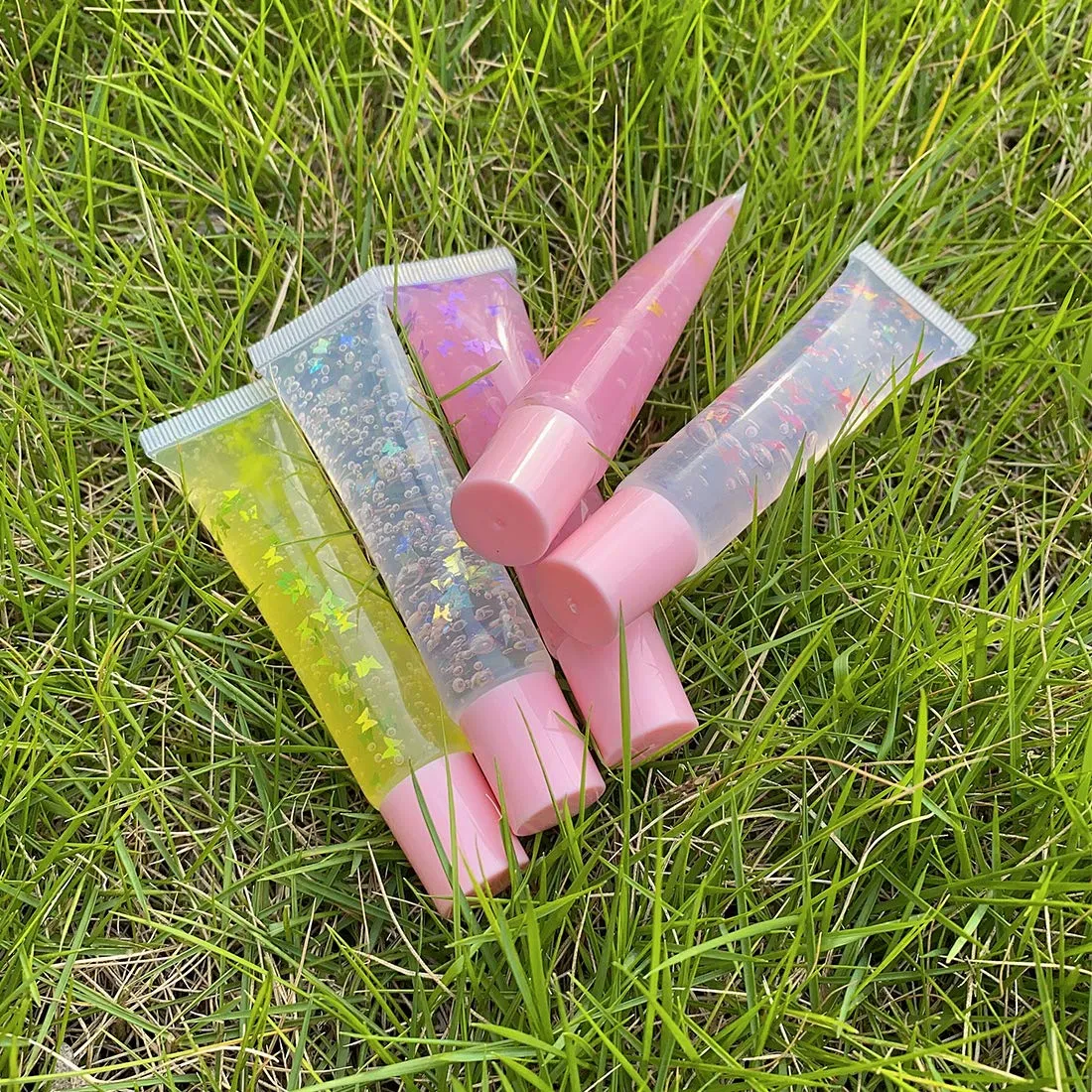 50Pcs 15ml Lip Gloss Squeeze Tubes, Light Pink Lip Gloss Containers Empty, Refillable Soft Clear Tubes for DIY Lipgloss Balm Cosmetic (Light Pink)