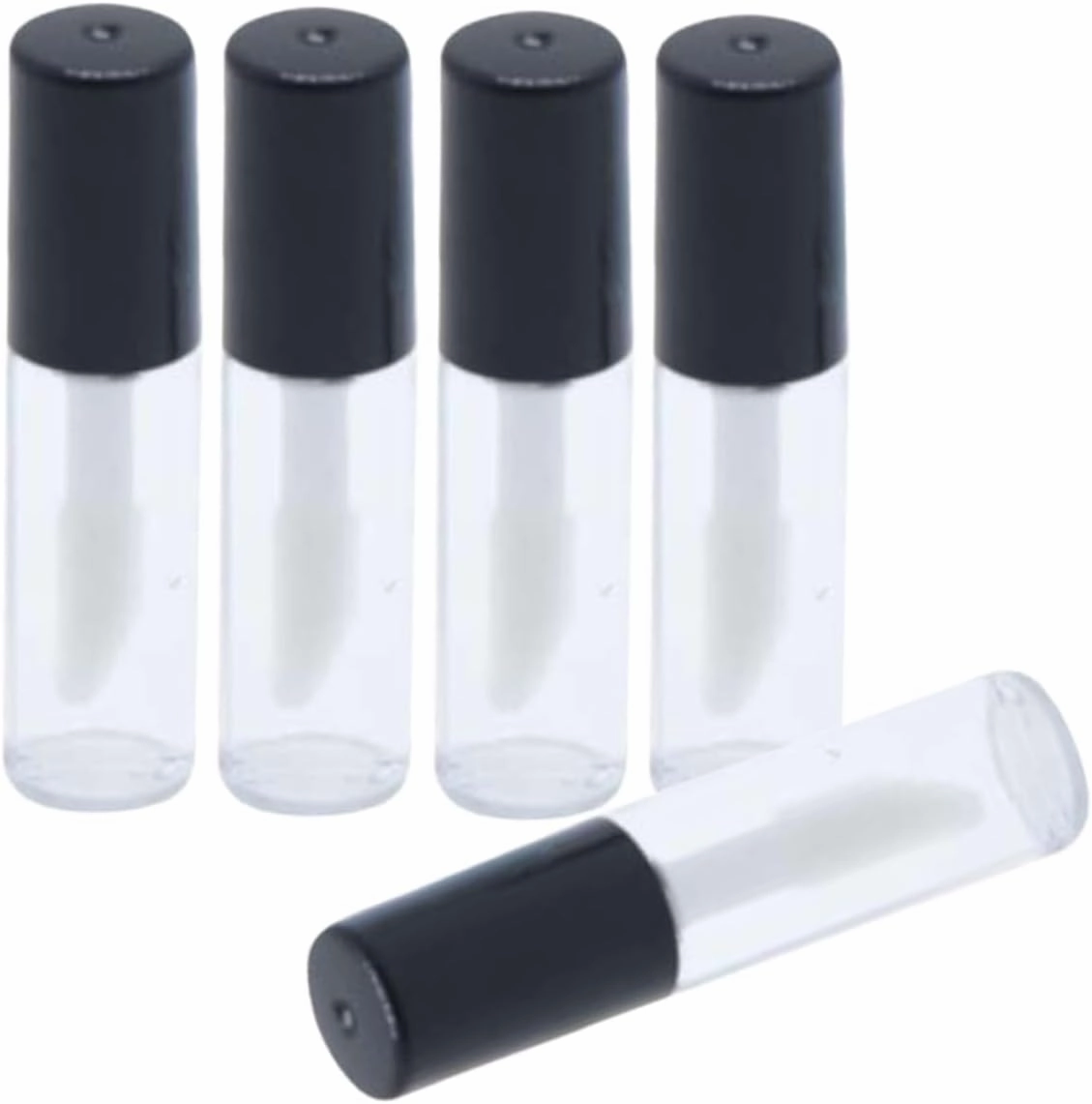 50pcs Clear Mini Lip Gloss Containers with Brush Cap Refillable Empty Lip Wand Bottles Lightweight and Convenient for Travel