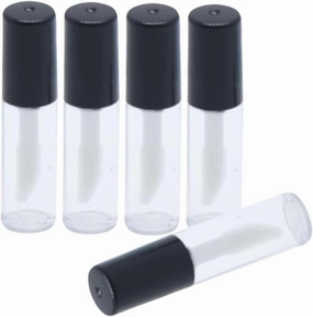 50pcs Clear Mini Lip Gloss Containers with Brush Cap Refillable Empty Lip Wand Bottles Lightweight and Convenient for Travel