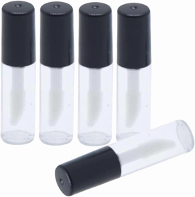 50pcs Clear Mini Lip Gloss Containers with Brush Refillable Empty Bottles for DIY Lip Gloss and Oil Durable and Leak Design