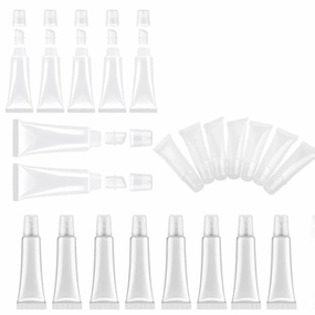 50PCS Lip Gloss Tubes Empty 5/8/10/15ml Clear Soft Lip Balm Container Refillable Mini Cosmetic Tubes for Makeup and Travel Toiletries (10ml)