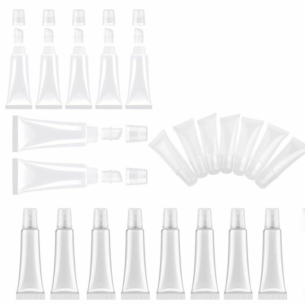 50PCS Lip Gloss Tubes Empty 5/8/10/15ml Clear Soft Lip Balm Container Refillable Mini Cosmetic Tubes for Makeup and Travel Toiletries (10ml)