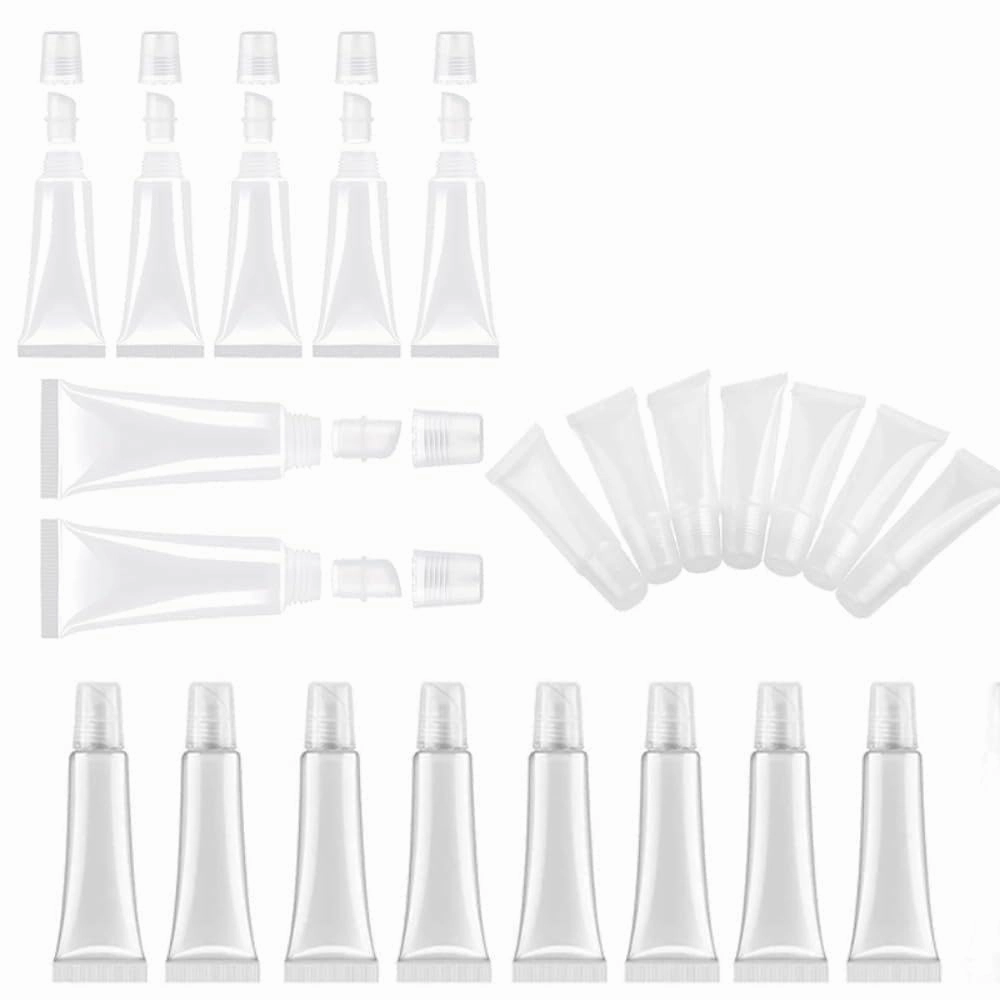 50PCS Lip Gloss Tubes Empty 5/8/10/15ml Clear Soft Lip Balm Container Refillable Mini Cosmetic Tubes for Makeup and Travel Toiletries (15ml)