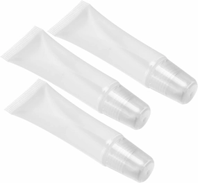 60pcs Refillable Transparent Lip Balm Tubes Leak Cosmetic Containers for Lip Gloss Shower Gel Lotion Design Portable Makeup Storage